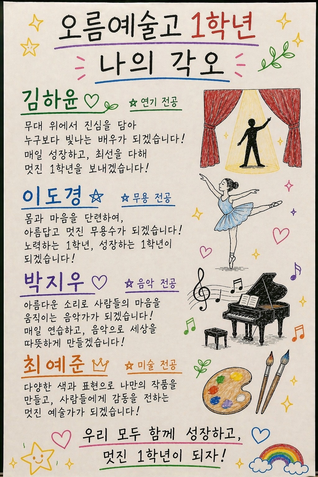 2026년 1학년들의 나의 각오